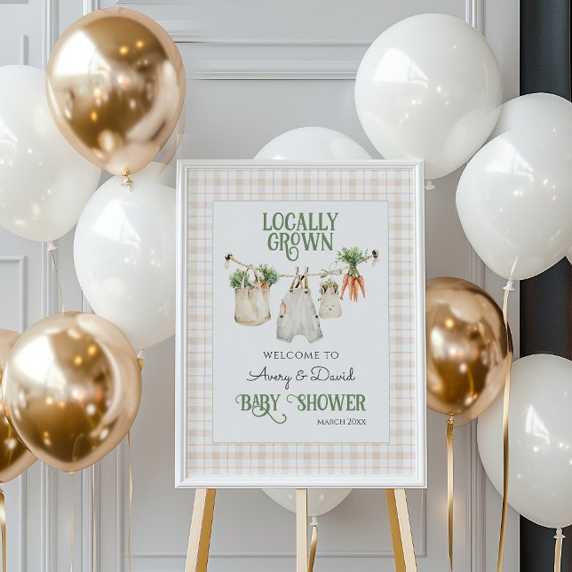Locally Grown Farmers Market Boho Baby Shower Poster (Creator Uploaded)