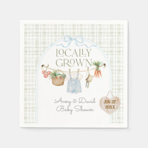 Locally Grown Farmers Market Boy Baby Shower Napkin