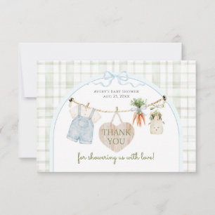 Locally Grown Farmers Market Boy Baby Shower Thank You Card