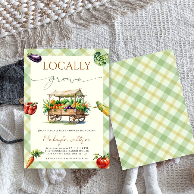 Locally Grown Farmers Market Country Baby Shower Invitation (Creator Uploaded)