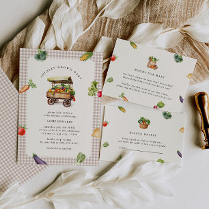 Locally Grown Farmers Market Country Baby Shower Invitation
