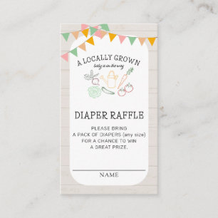 Locally Grown Farmers Market Diaper Raffle Enclosure Card