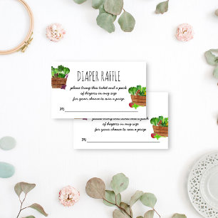 Locally grown farmers market diaper raffle enclosure card