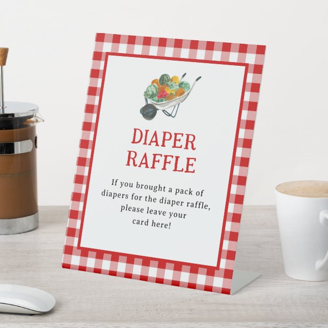 Locally Grown Farmers Market Diaper Raffle Sign (In SItu)