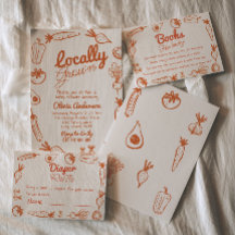 Locally Grown Farmer's Market Drawn Baby Shower In