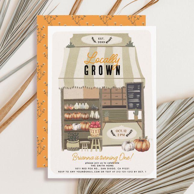 Locally Grown Farmers' Market Fall 1st Birthday Invitation (Creator Uploaded)