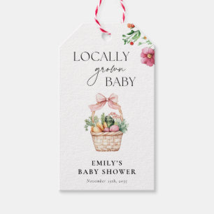 Locally Grown Farmers Market Girl Baby Shower Gift Tags