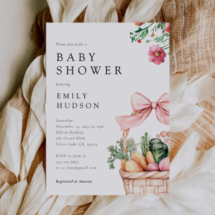 Locally Grown Farmers Market Girl Baby Shower Invitation