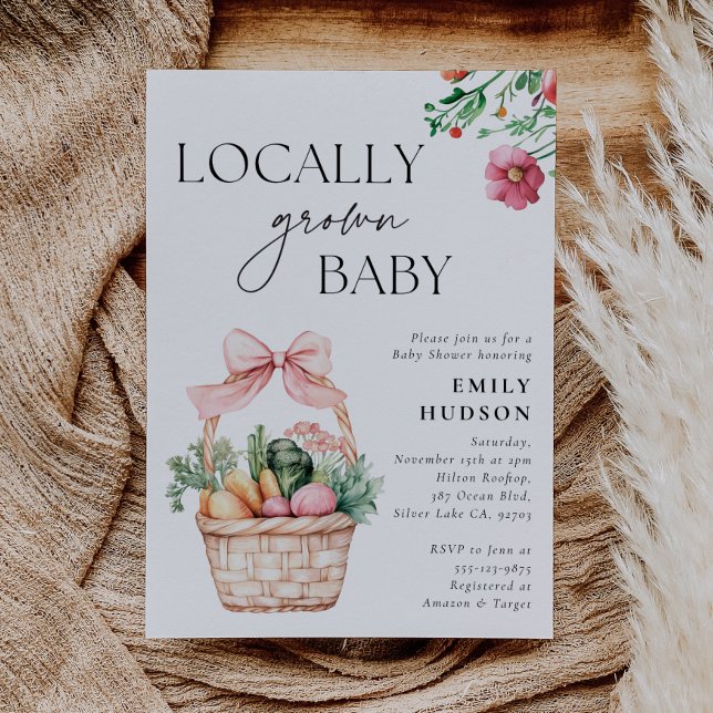 Locally Grown Farmers Market Girl Baby Shower Invitation (Creator Uploaded)
