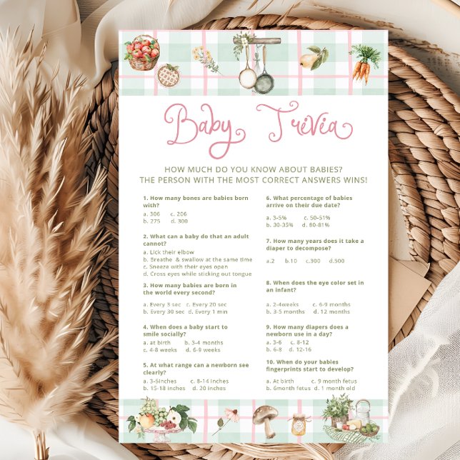 Locally Grown Farmers Market Girl Baby Trivia Game (Creator Uploaded)