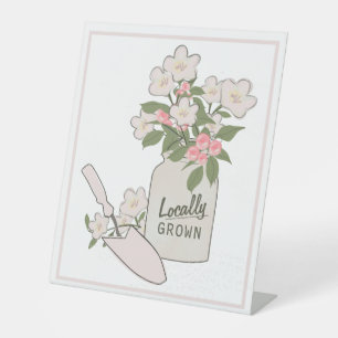 Locally Grown Farmers Market Pedestal Sign