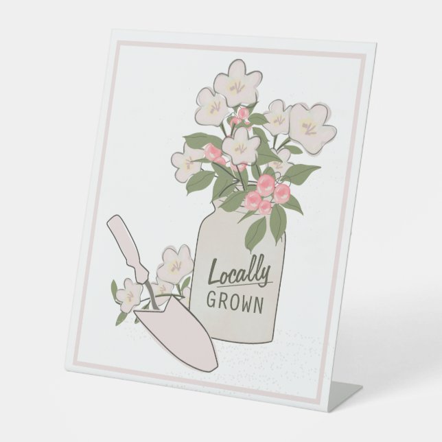 Locally Grown Farmers Market Pedestal Sign (Front)