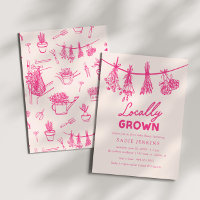Locally Grown Farmers Market Pink Baby Shower