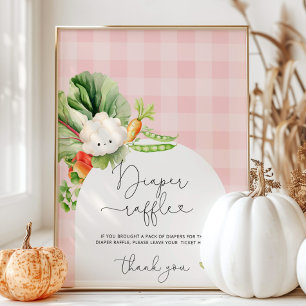Locally grown farmers market pink Diaper raffle Poster