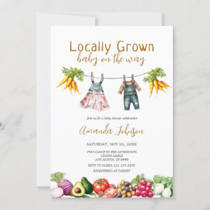 Locally Grown Farmers Market Stand Baby Shower  Invitation