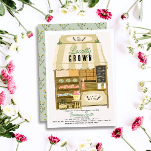 Locally Grown Farmers' Market Store Baby Shower Invitation