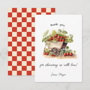 Locally Grown Farmers Market Strawberry  Thank You Card