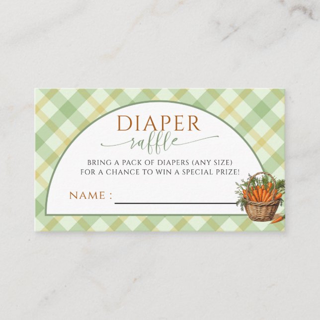 Locally Grown Farmers Rustic Diaper Raffle  Enclosure Card (Front)