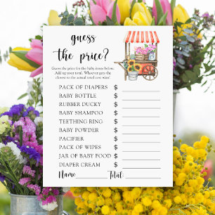 Locally grown flower baby shower, Guess the price?