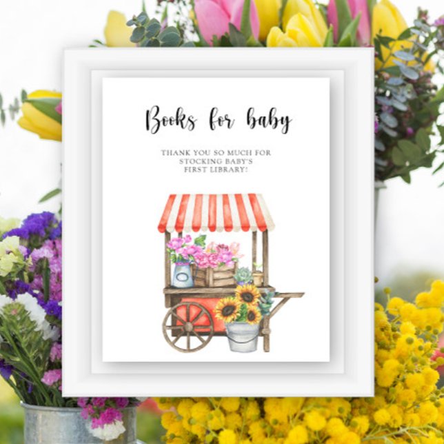 locally grown flowers baby shower - books for baby poster (Creator Uploaded)