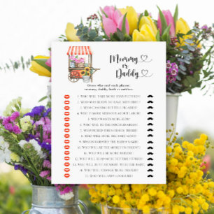 Locally grown flowers baby shower - mummy or daddy