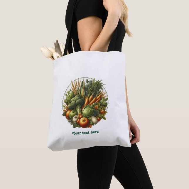 Locally Grown - Fresh Harvest Produce Tote Bag (Close Up)