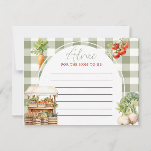 Locally Grown Fresh Market Baby Shower Advice Card