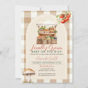 Locally Grown Fresh Market Veggie Baby Shower Invitation