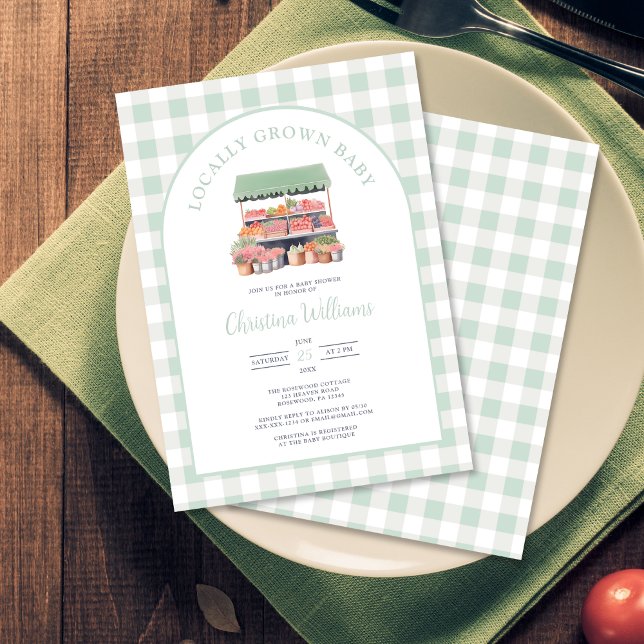 Locally Grown Gender-Neutral Baby Shower Invitation (Creator Uploaded)