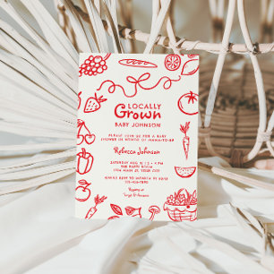 Locally Grown Gender Neutral Baby Shower Invitation