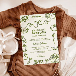 Locally Grown Gender Neutral Baby Shower Invitation