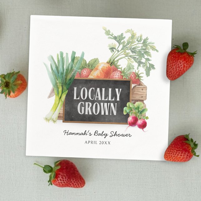 Locally Grown Gender Neutral Baby Shower Napkin (Creator Uploaded)