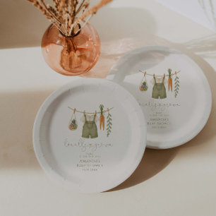 Locally Grown Gender Neutral Baby Shower Paper Plate