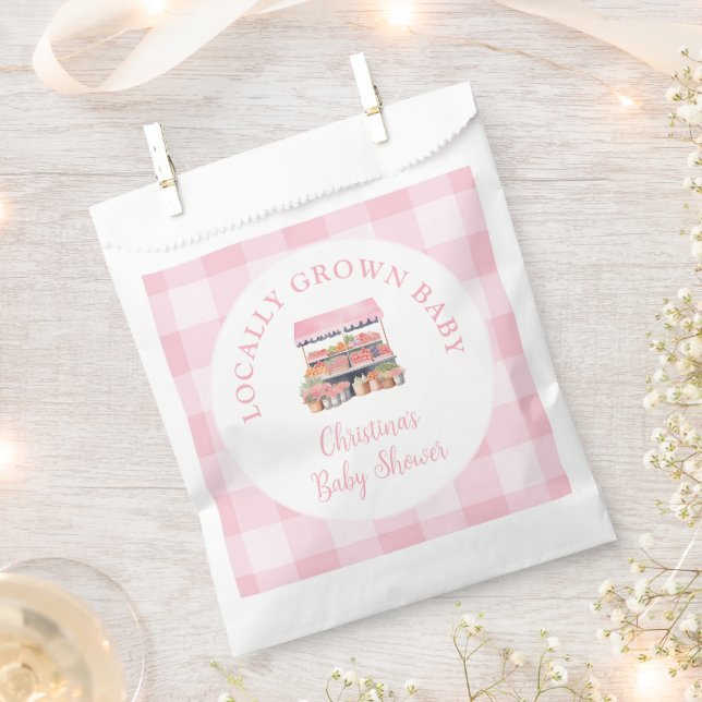Locally Grown Girl Baby Shower Favour Bags (Clipped)