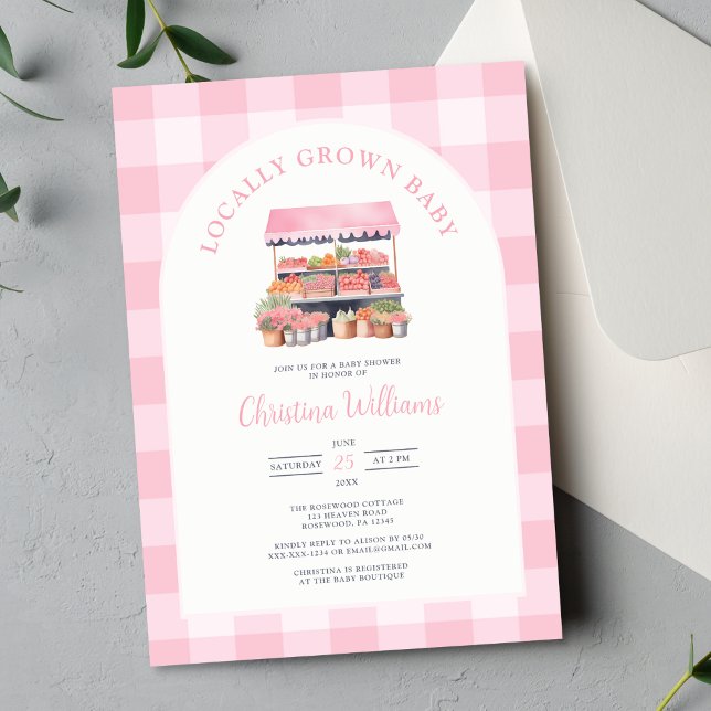 Locally Grown Girl Baby Shower Invitation (Creator Uploaded)