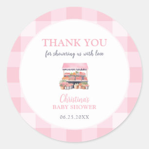 Locally Grown Girl Baby Shower Thank You Classic Round Sticker