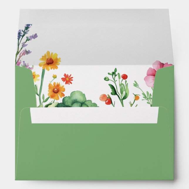 Locally Grown Girl Farmers Market Baby Shower Envelope (Back (Bottom))
