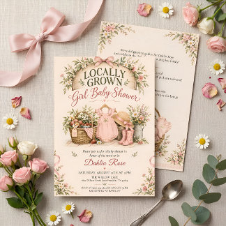 Locally Grown Girl Farmers Market Baby Shower Invitation