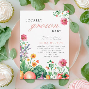 Locally Grown Girl Farmers Market Baby Shower Invitation