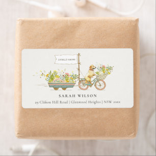 Locally Grown Golden Retriever Floral Address