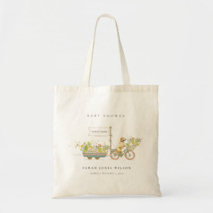 Locally Grown Golden Retriever Floral Baby Shower Tote Bag