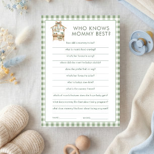 Locally Grown Knows Mum Best Baby Shower Game card