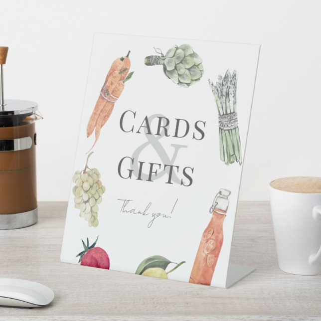 Locally Grown Market Baby Shower Cards & Gifts Pedestal Sign (In SItu)