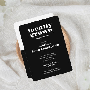 Locally Grown Modern Invitation   Colorblock B&W