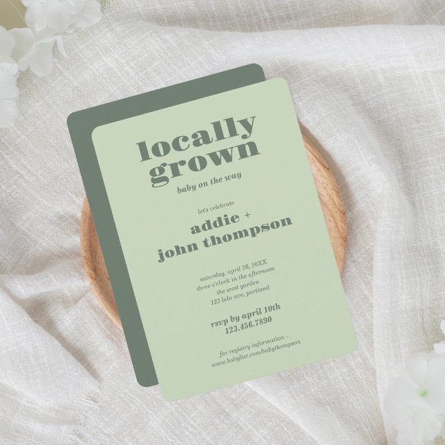 Locally Grown Modern Invitation | Colorblock SAGE (Creator Uploaded)