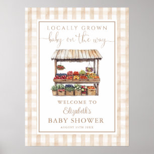 Locally Grown Neutral Baby Shower Welcome Sign