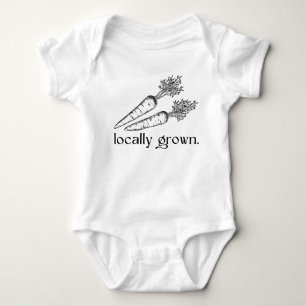 Locally Grown Organic Veggie Carrot Baby Bodysuit