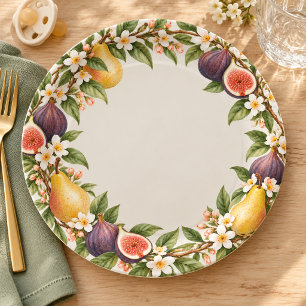 Locally Grown Pear Fig Baby Shower Paper Plate