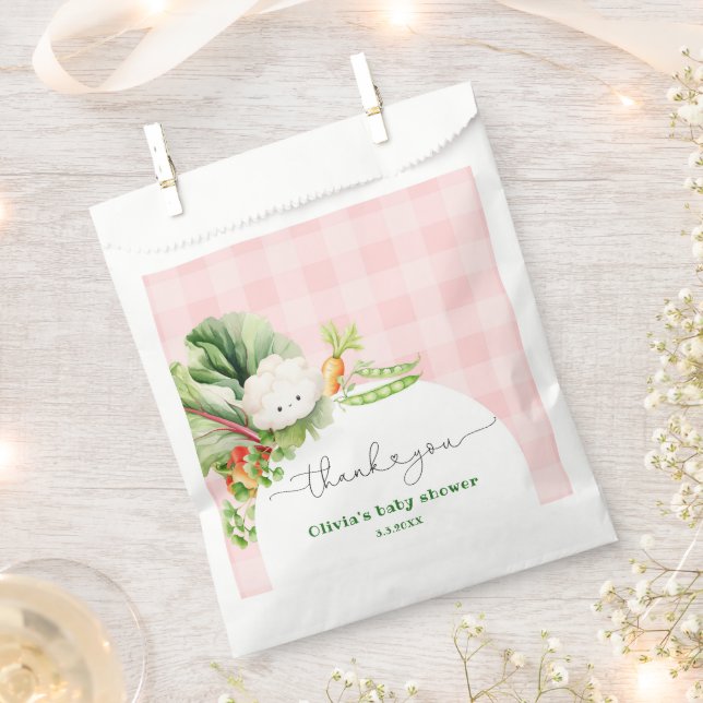 Locally grown pink girl baby shower thank you favour bags (Clipped)
