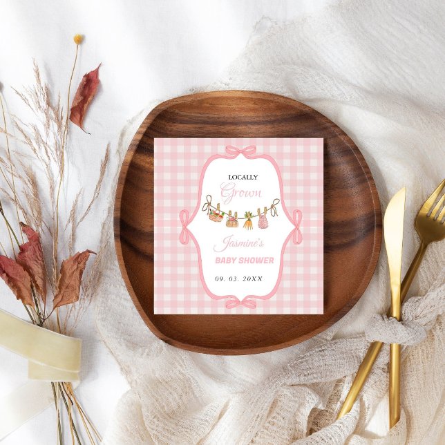 Locally grown Pink girlbaby shower  Baby sprinkle  Napkin (Creator Uploaded)